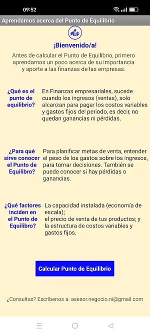 Punto de Equilibrio Screenshot 0