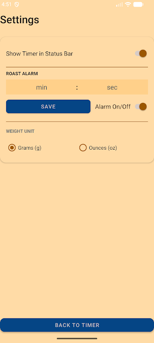 Coffee Roasting Timer Screenshot 2