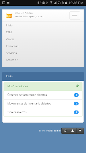 BRILO ERP Screenshot 2