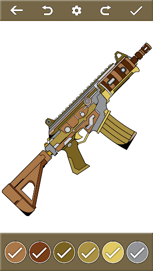 Guns Coloring by number Book Screenshot 3