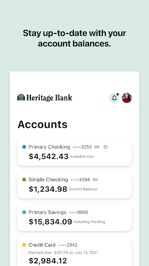 Heritage Bank Digital Screenshot 1