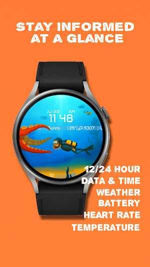 Summer Dive Watch Face Screenshot 2
