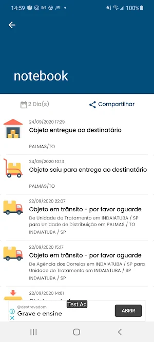 Tonorastro - Rastreamento de Encomendas Screenshot 2