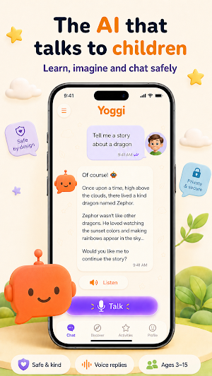 Yoggi - AI Chat for Kids Screenshot 0