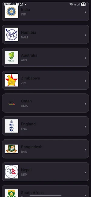 T20 WC 2026 Live Score Screenshot 2
