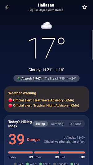 PeakForecast - Outdoor Weather Screenshot 2