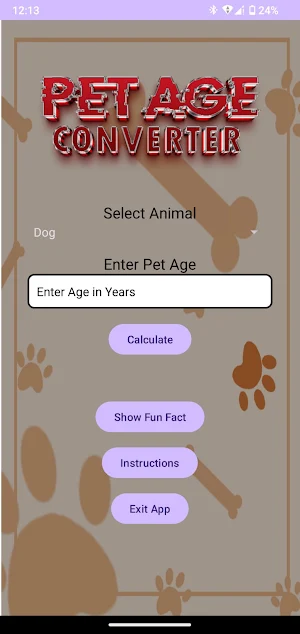 Pet Age Converter Screenshot 0