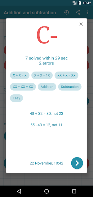 Addition and subtraction Screenshot 3