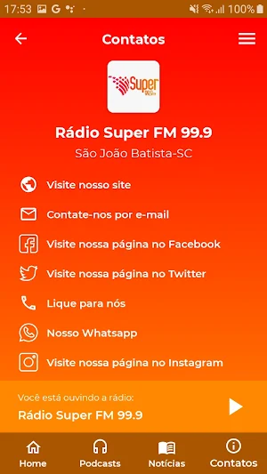 Rádio Super FM 99.9 Screenshot 1