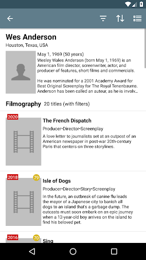 Filmography Screenshot 2