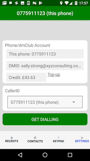 dmDialler Screenshot 1