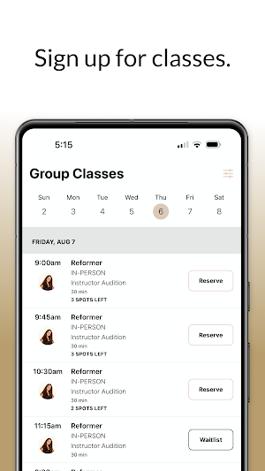 Vivre Pilates Studio Screenshot 2