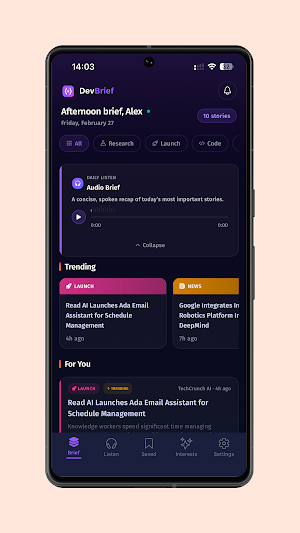 DevBrief: AI News Digest Screenshot 2