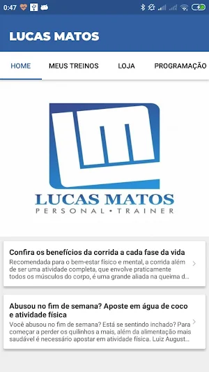 Lucas Matos - PersonalTrainer Screenshot 1