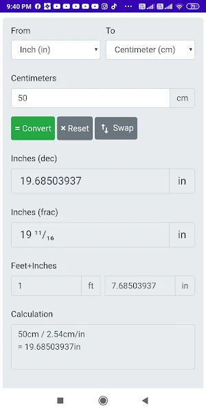CmtoInches Convert Screenshot 3