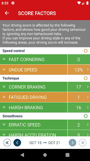 Driver Scoring Screenshot 2