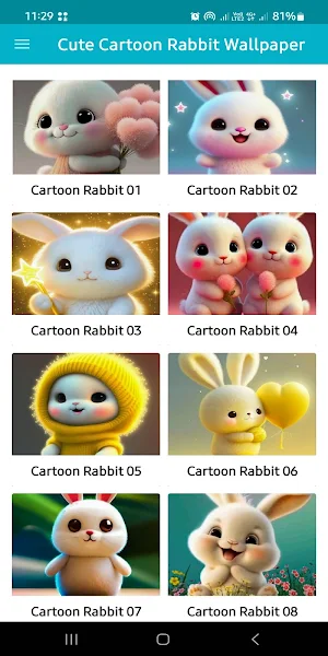 Cartoon Rabbit Cute Wallpaper Screenshot 0