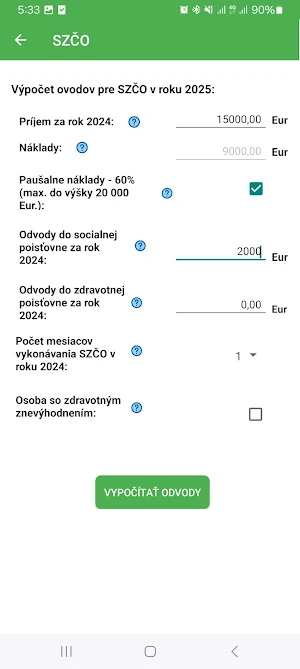 Dane, odvody a mzdy - Daňovka Screenshot 2