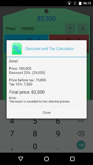 Discount and Tax Calculator Screenshot 2