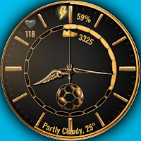 A098 Gold Football Watch Face