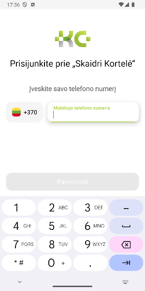 Skaidri kortelė Screenshot 3
