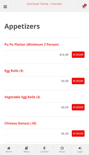 Szechuan Panda Fountain Order Screenshot 1