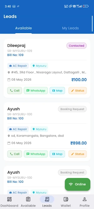 Service Raju Partner Screenshot 2