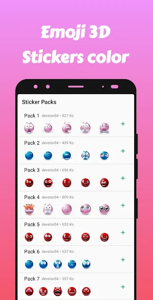 Emoji 3D color sticker Screenshot 0