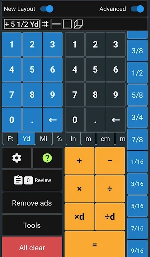 Feet & Inches Construction Calculator Screenshot 2