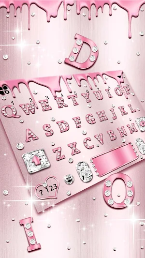 Rose Gold Diamonds Keyboard Theme Screenshot 0