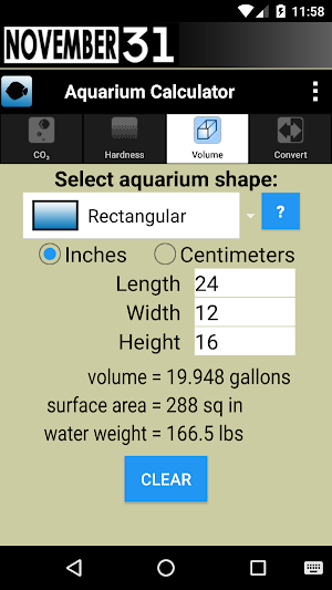 Aquarium Calculator Screenshot 0