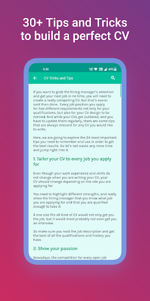 CV/Resume Preparation Guide Screenshot 2