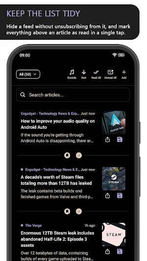 FeedWell - A clean RSS Reader Screenshot 1