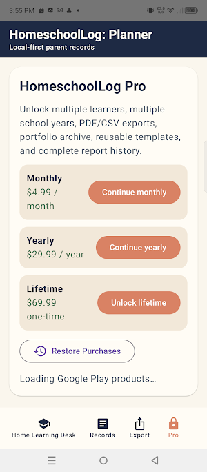 HomeschoolLog: Planner Screenshot 0
