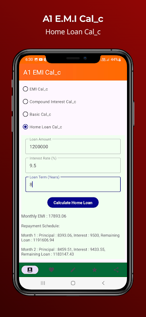 A1 EMI Calc - ALL Loan Planner Screenshot 3
