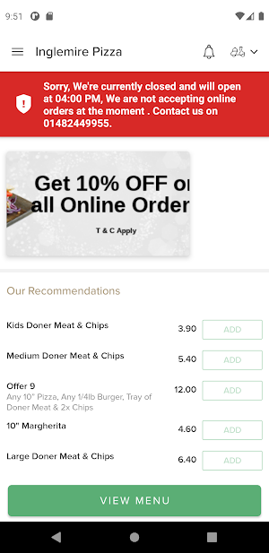 Inglemire Pizza Screenshot 1