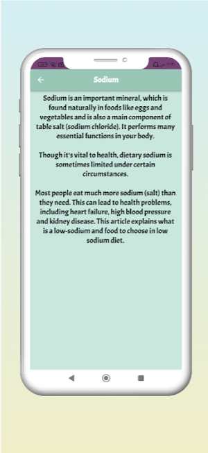 Low Sodium Diet Screenshot 1