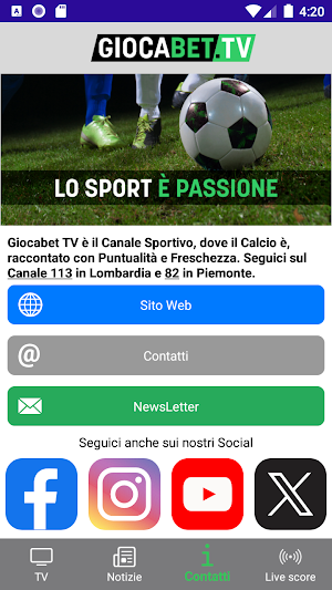 GiocabetTV Screenshot 0