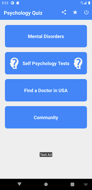 Psychology Quiz Screenshot 1