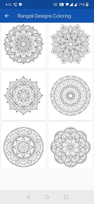 Rangoli Designs and Coloring Screenshot 1