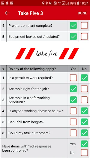 Take 5 - Take5 - Take Five - Prestart Checklist Screenshot 2