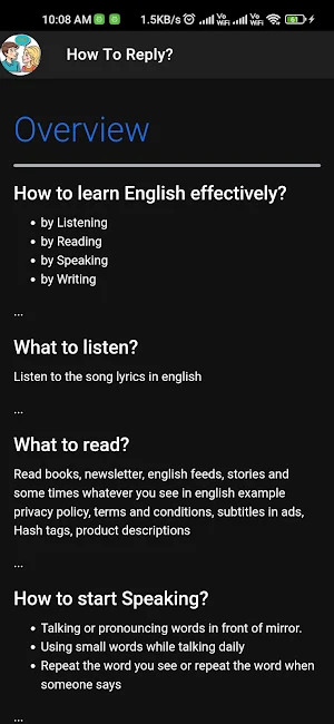 How to Reply? English Queries Screenshot 1