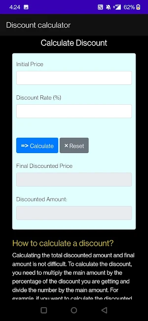 Discount Calculator App Screenshot 1