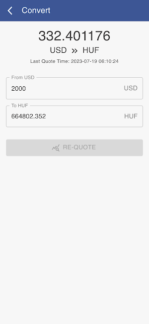 USD to HUF Screenshot 2