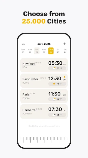 World Clock Widget & Weather Screenshot 1