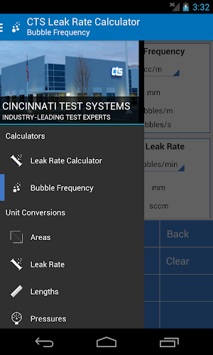 CTS Leak Rate Calculator Screenshot 3