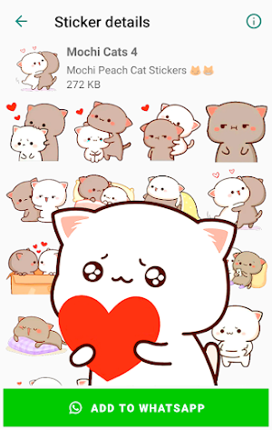 Mochi Peach Cat Stickers for WhatsApp Screenshot 1