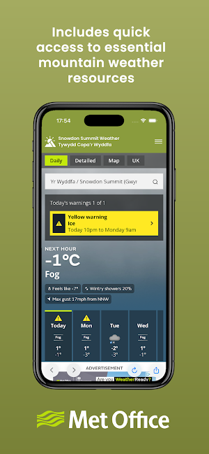 Snowdon Summit Weather Screenshot 2