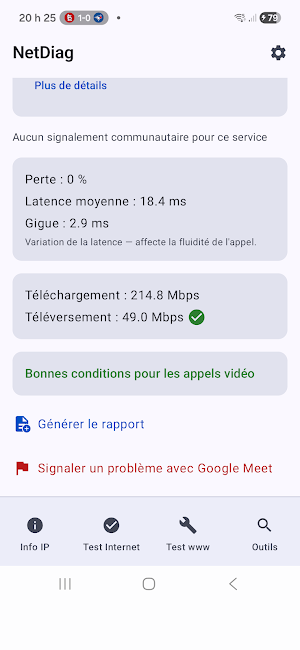 NetDiag - Diagnostic réseau Screenshot 1