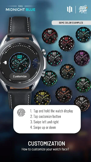 S4U Midnight Blue - watch face Screenshot 3